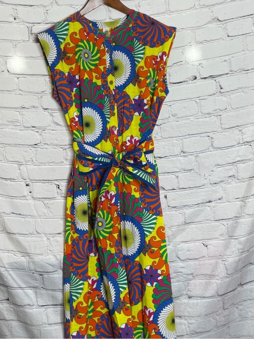 Uncle Frank Multi-Colored Sleeveless Button Down Front Wide Leg Romper Brand New